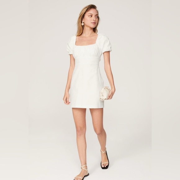 Louna Tie-Back Mini Dress – White – Size Medium – Flirty & Chic! - Picture 1 of 9